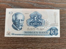 Norwegen 10 Kronen 1977 - NEU !!!!!!
