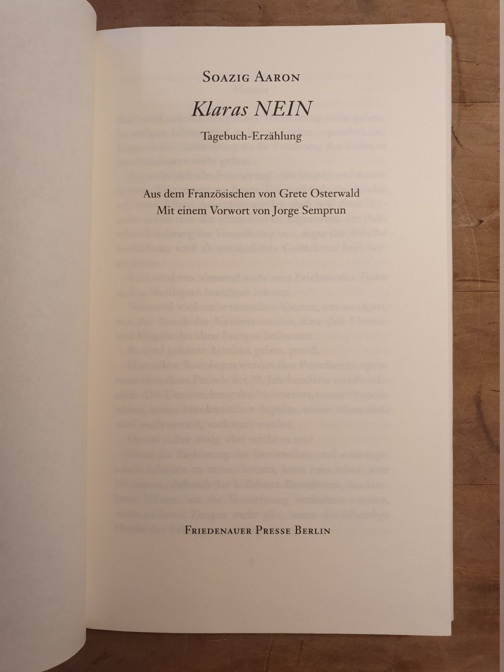 Libri: Klaras Nein Soazig Aaron Friedenauer – Usato da Zürich venduto da loosebone 2