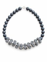 Designer Halskette Schwarz Grau