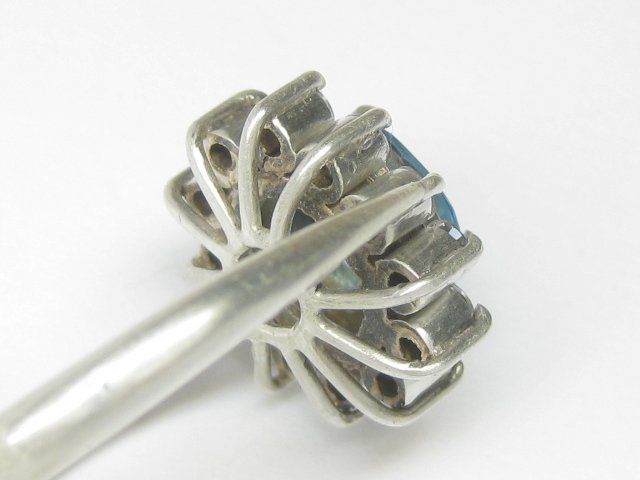 Ringe: Vintage Ring Silber 835 blauer weisser Topas Gr. 58 – Gebraucht aus Ermatingen von Decovin 6