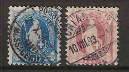 CH070c - Helvetia debout 70c/71c  obl.