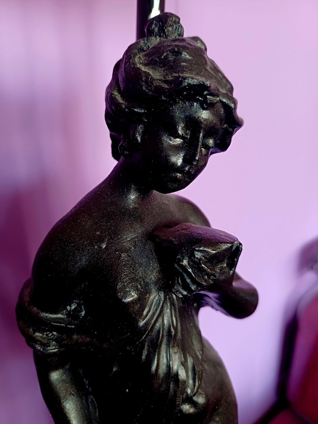 Lampade: Antike Jugendstil Lampe mit Frauenfigur – Usato da Nassen venduto da verrueckt 3