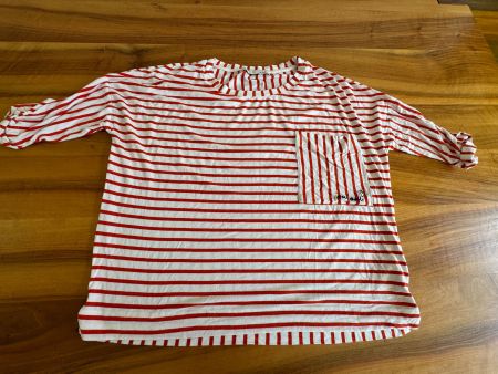 OUI maritimes lässiges T-Shirt Rot-Weiss gestreift Grösse 42