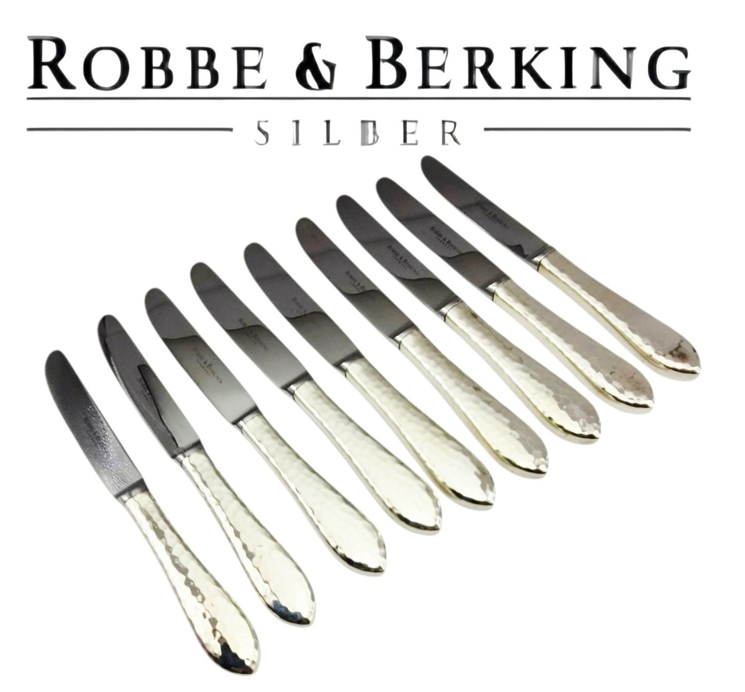 Robbe & Berking Set di posate: 9 Messer Robbe & Berking  Martelé 925 Sterling Silber – Usato da Clarens venduto da Rimany