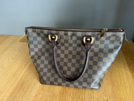 Sac à main Louis Vuitton Damier toile marron doré