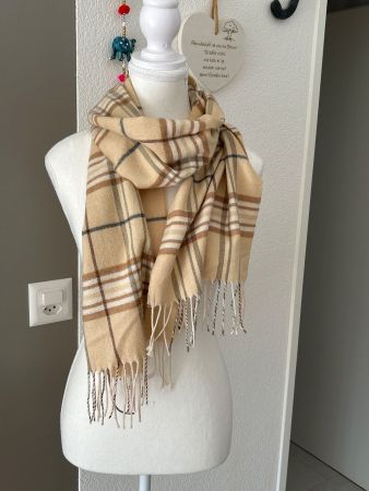 Schal in beige kariert  ca. 166 x 30 cm