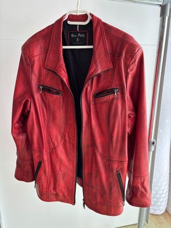TOP sehr schöne Rote Lederjacke Gr L