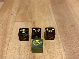 Set von 4 D Würfeln mit Lord of the Rings Logo