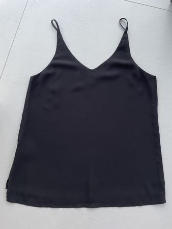 Elegantes Seidentop, schwarz, Grösse S