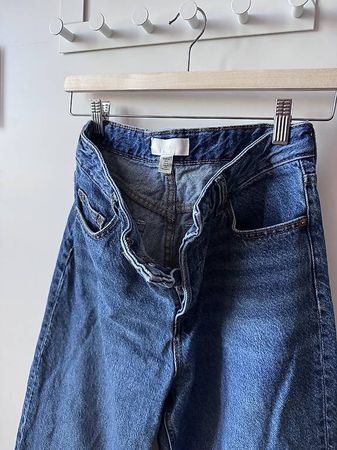 H&M Wide Leg Jeans blau Gr. 34