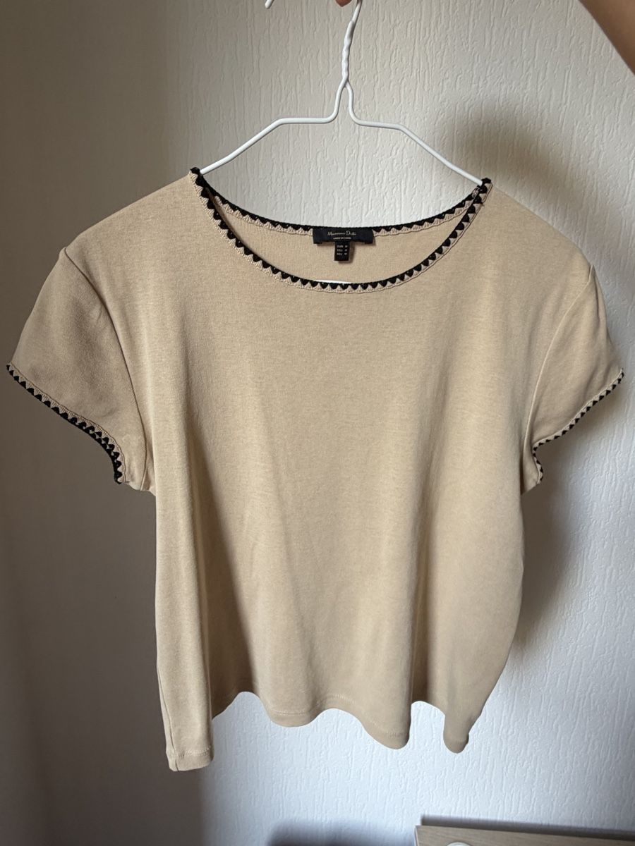 Massimo Dutti T-shirt: MASSIMO DUTTI BEIGE TOP – Nuovo (secondo la descrizione) da Genève venduto da yav_9r9f 2