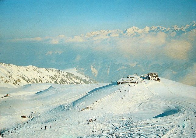 Cartoline postali: LUNGERN Schönbüel mit Skilift – Usato da Jona venduto da philajona