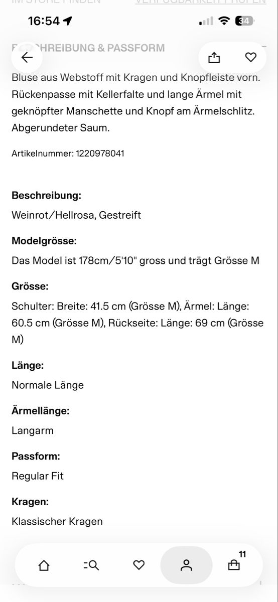 H&M Camicette: NEU trend Bluse Weinrot Gestreift Grösse M  – Nuovo (secondo la descrizione) da Aarburg venduto da manju2007 3