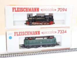 Fleischmann Doppelpack Dampflok 7094 & grosse E-Lok 7334 - N