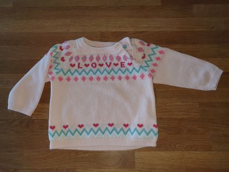 H&M Baby Pullover Gr. 74, rosa mit LOVE Muster❤️