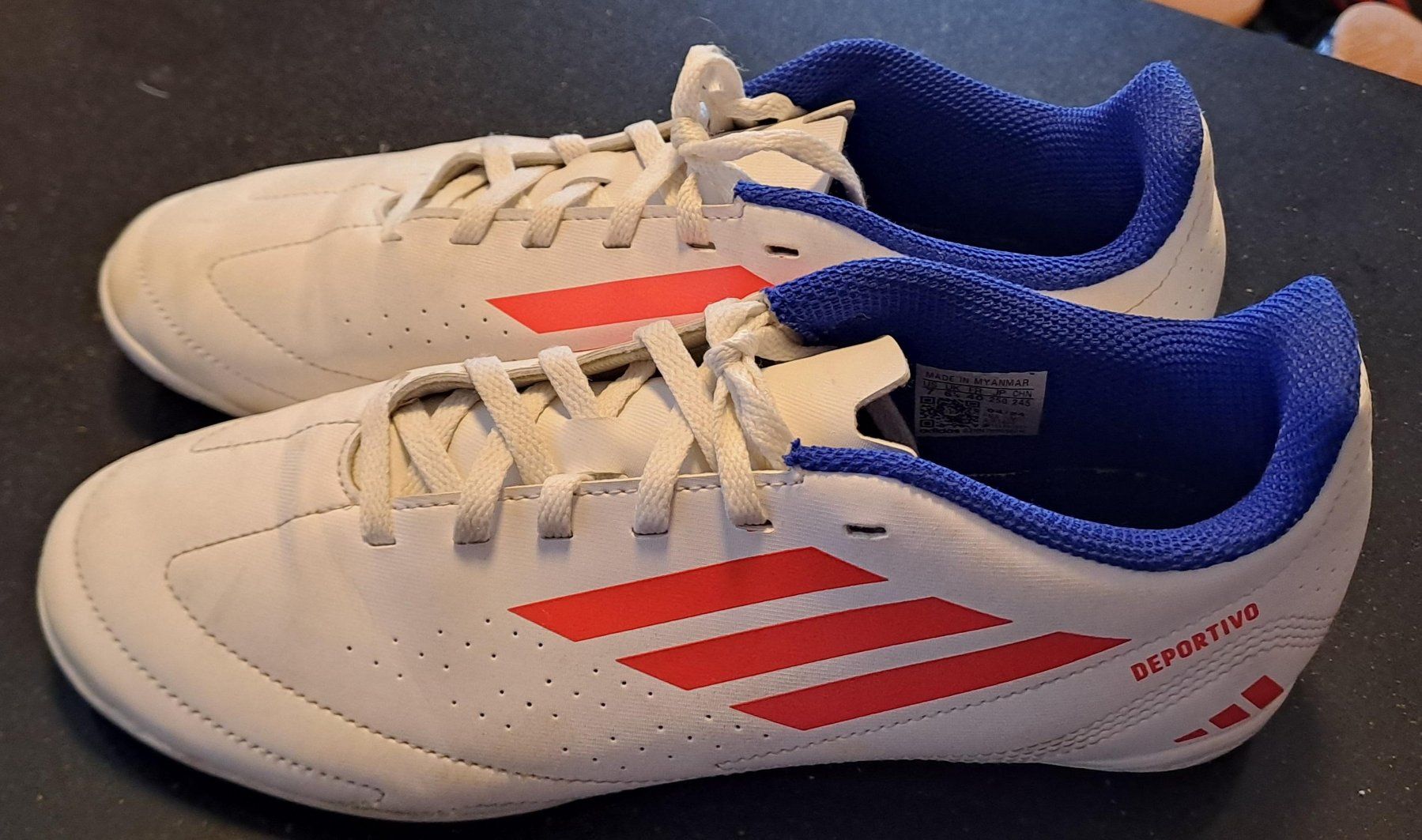 Fussball Hallenschuh Adidas Deportivo III weiss _ Gr 40 (Neu (gemäss