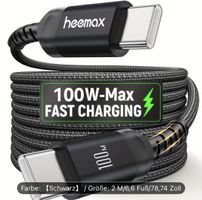 Neues USB-C Daten und Ladekabel schwarz 100W