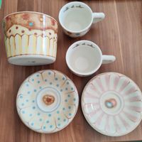 THUN 5 pz set CAFFÈ tazzine piattini sweet cupcake country