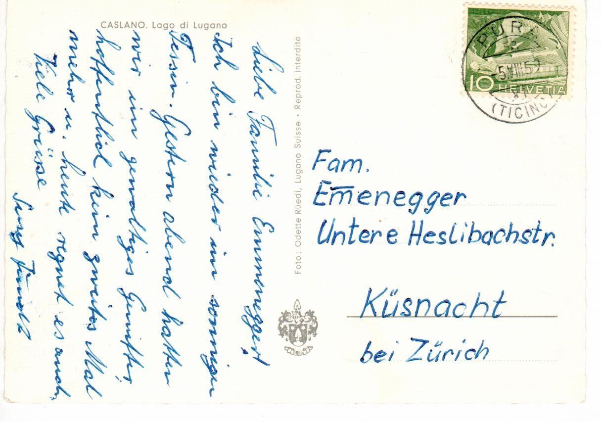 Cartoline postali: Caslano – Usato da Wolhusen venduto da Curver9 1