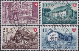 1949, B42-B45, Serie mit Ersttags-Vollstempel, BERNE 200.-+