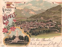 16.7.1901 Glarner Litho 3-Bild "Gruss aus Näfels"