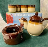 Keramik Tee-Set "Köstlicher Teegenuss" 6-teilig Vintage