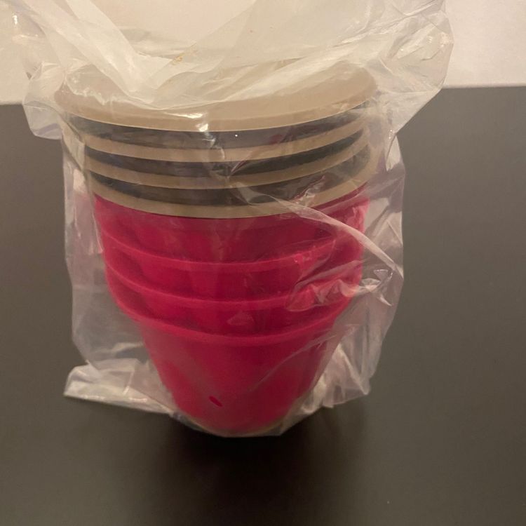Lot De 5 Moules à Flan Tupperware En Plastique - Ronds - Occasion Bon état