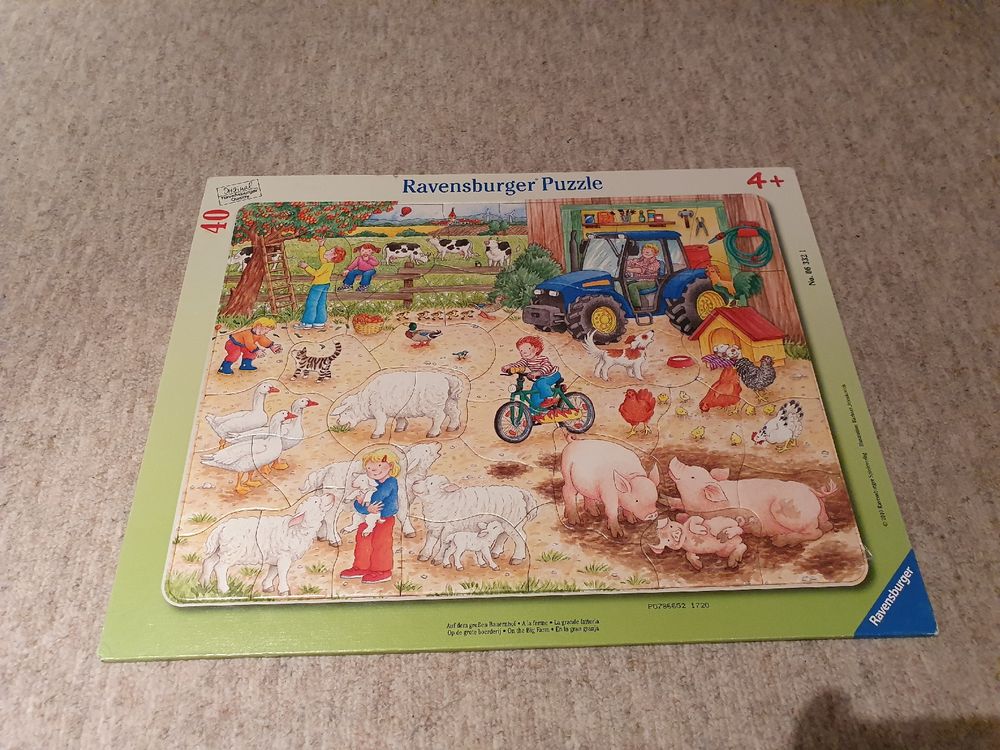 Ravensburger 08938 Bauernhof-Puzzle – 2 X 20 Teile, Großes Puzzle Für Kinder Ab 3 Jahren, 26 X 18 Cm
