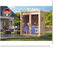 Saunahaus Hycore 1, naturbel. 9kW extern - Gratis Versand