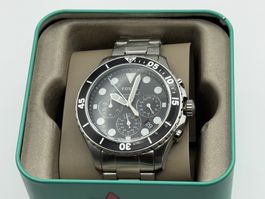 Fossil Herrenuhr Chronograph Edelstahl schwarz - neu!
