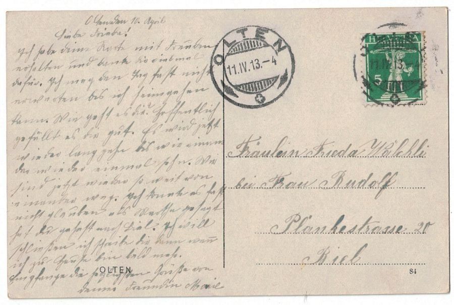 Cartoline postali: Olten, gelaufen 1913 – Usato da Frauenfeld venduto da POML 1