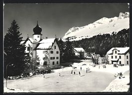 AK Parpan, Eisbahn und Schlössli, 1968