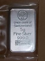 5 Gramm UBS / SBG Silberbarren 999.0