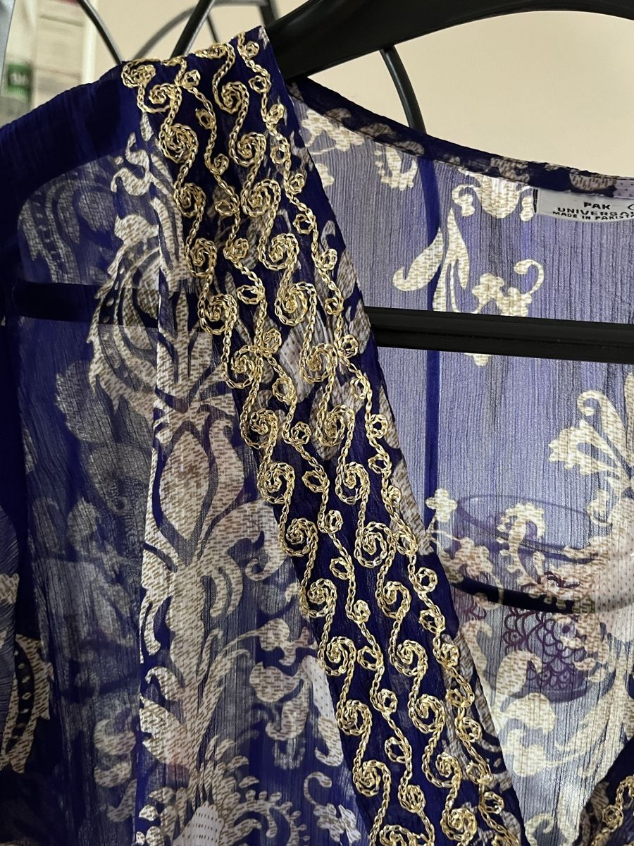 Tuniken: Tunique plage violet doré brodée légère, taille L – Gebraucht aus Genève von Libellule477 5