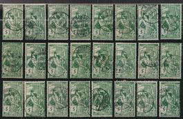 gutes Lot mit 77 B  UPU 1900, gestempelt