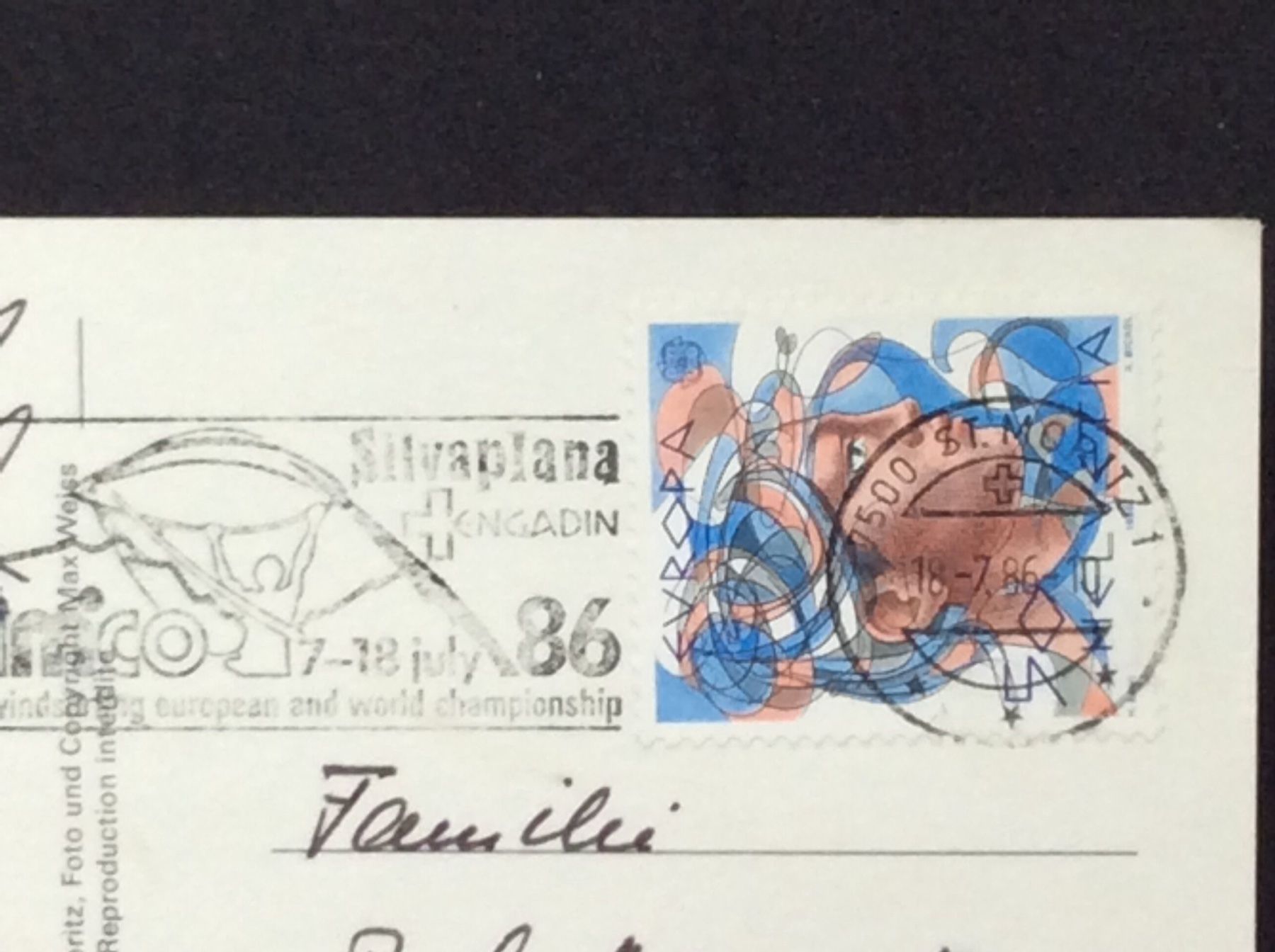 Cartoline postali: St. Moritz, 1856 m.ü.M., Engadin, Schweiz – Usato da Widnau venduto da Brusi9 1