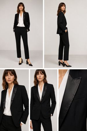 Sandro Paris Smoking Anzug Damen Gr. 36 Schwarz