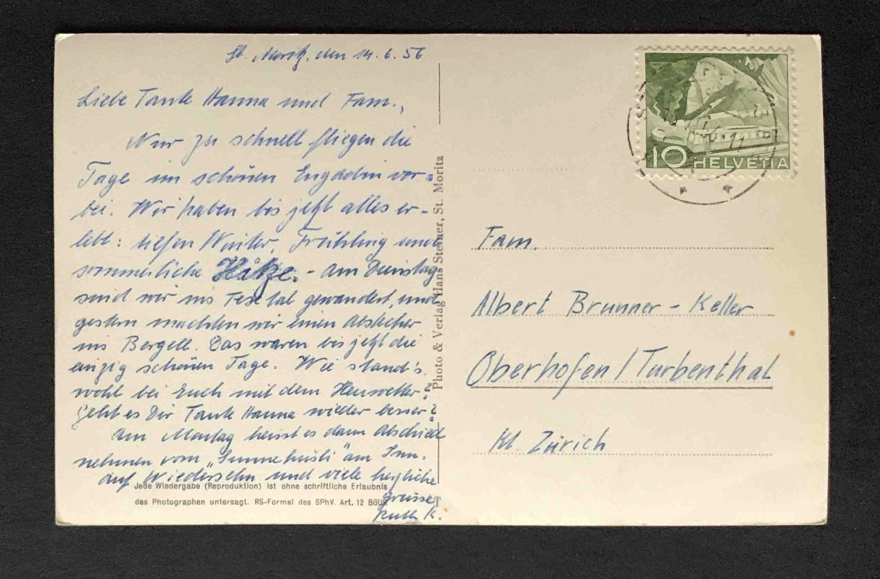 Cartoline postali: AK St Moritzersee u St Moritz – Usato da Goldau venduto da artelier1 1