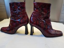 Stiefeletten in LEDER, Schlangendruck in Grösse 36 1/2