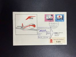 AUA Erstflugbrief Zürich - Wien 1963