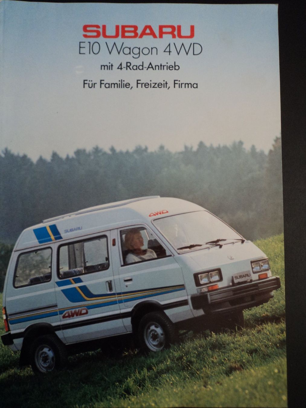 Subaru Documenti: Prospekt Subaru E10 Wagon 4WD 1984 – Usato da Schwarzenburg venduto da modelCARama