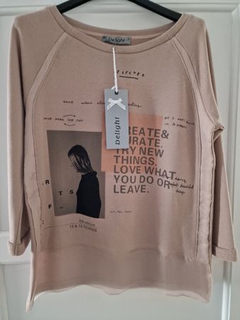 Delight Pullover, neuwertig, Beige/Rosa, Herbst-Look, S