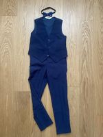 H&M Anzug Set, Gr. 134, Marineblau inkl. Dino Fliege 🦕