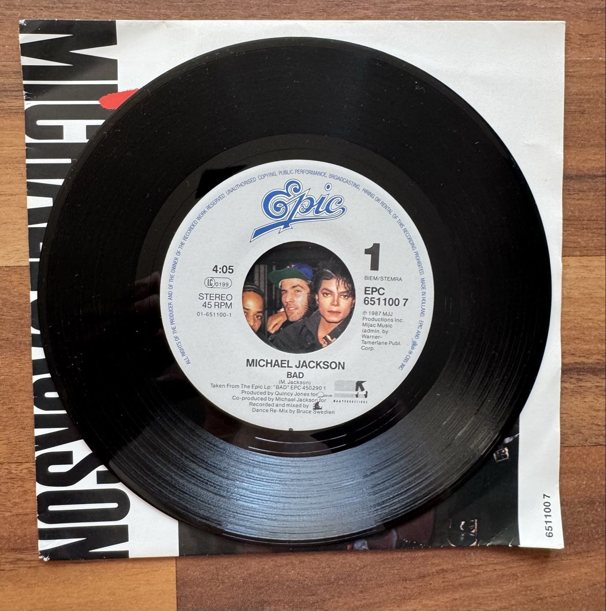 Dischi in vinile: Michael Jackson - Bad - 7" Single - 80s – Usato da Rorbas venduto da BlackstarRecords 2