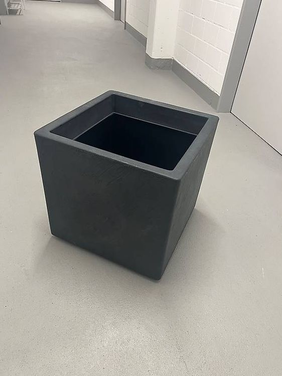 Pflanztopf Kubus Quadratisch, Anthrazit, Kunststoff – 30x30x27 Cm, Winterfest Mit Thermowand