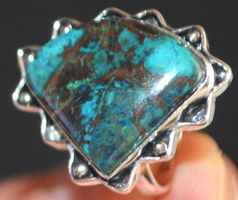 Ring L-4630 – Chrysokoll Azurit – 16,5mm Innendurchmesser