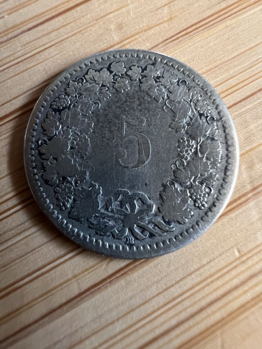 Tutti le monete: 5-Rappen Stück 1850 – Usato da Laufen venduto da groove60 1