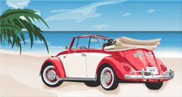 Velour-Strandtuch-VW KÄUFER CABRIO-ROT