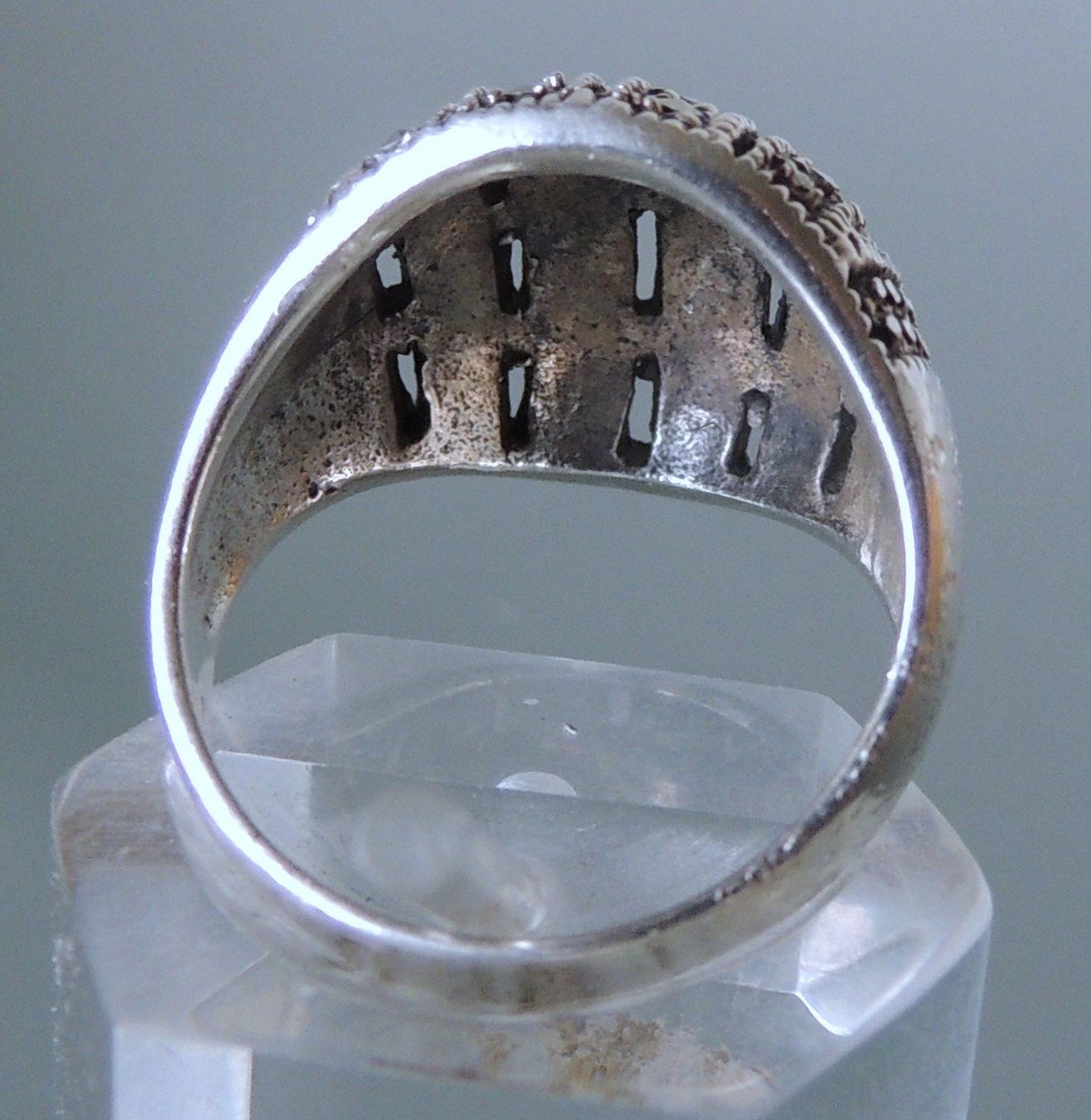 Anelli: Handgefertigter Silber 925 Fingerring mit Markasit Gr. 52 – Usato da Waldenburg venduto da schaller707 2