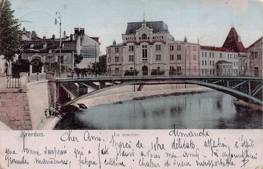 Cartoline postali: Yverdon, la Caserne, circulée 1903 – Usato da Frauenfeld venduto da POML